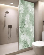 Window Privacy Film Frosted, Green Botanical Static Cling Door Window Covering, Summer Palm Leaves Foliage Tropical UV Blocking Windows Film for Office, Hotel, Bedroom, 29.5 x 78.7 Inches - Image 3