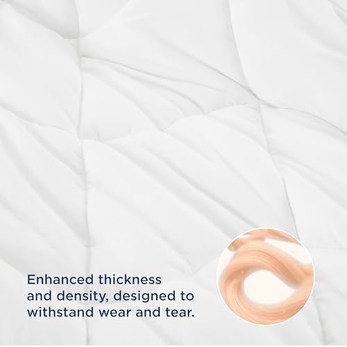 Bedsure Comforter King Size - King Comforter for All Season, Ultra-Soft Quilted Down Alternative & Prewashed Duvet Insert, Blanket for Bed with 4 Tabs, Machine Washabl, White, 90x102 in - Image 6