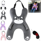 Ride Pillow for Kids Adjustable Plush Car Seat Neck Support with Armrest by tkptiy