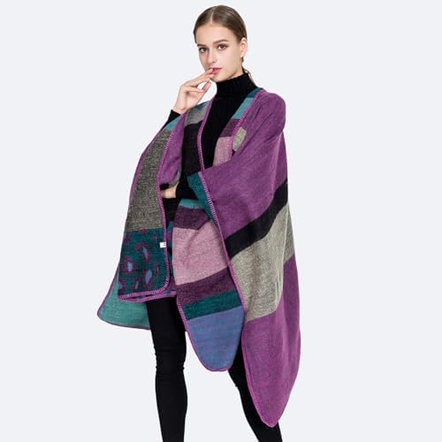 Lacavocor Women's Shawl Wrap Poncho Cape Cardigan Open Front - Image 3