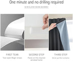 AJAZZ Self Adhesive Curtains 100% Blackout Shades Window Cover Sticky Curtain Portable Easy Open Black Out Curtains for Bedroom Living Room No Drilling (Black, 59" W x 63" L 1 Panel) - Image 3