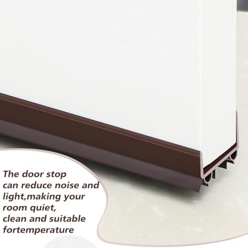 Lineshading 2 Sets U-Shaped Door Sweep 1 3/4" x 36", PVC Door Seal, Brown - Image 5