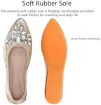 KUNWFNIX Women Ballet Flats Rhinestone Wedding Ballerina Shoes Foldable Sparkly Comfort Slip on Flat Shoes - Image 4