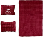 Travel Blanket and Pillow-2-in-1, Ultra-Soft&Compact,Airplane Blanket with Hand Luggage Belt and Backpack Clip,Travelers Accessories Gifts, 61x43 Inches（Burgundy） by Unknown