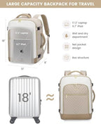 LOVEVOOK Large Travel Backpack for Women, TSA Carry on Backpack for Airplanes, 40L Personal Item Travel Bag for Women fits 17" Laptop,Waterproof Carry on Bag Airplane Approved with 3 Packing Cubes - Image 7