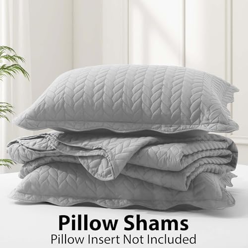 IR Imperial Rooms California King Quilt Bedspread Silver Leaf 8-Pack - Image 3