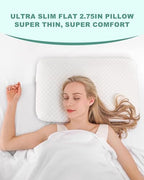 Thin Pillow 2.75" Memory Foam Ultra Slim Pillow for Stomach and Back Sleepers Soft Yet Supportive Flat Stomach Sleeper Pillows - Image 5
