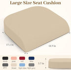 TranquilRelax 2XL Memory Foam Seat Cushion for Office Chair, 3.7-Inch, Khaki - Image 3