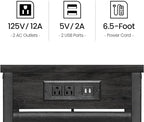 TUTOTAK C Shaped End Table with Charging Station, Side Table for Sofa - Image 5