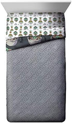 Star Wars Mandalorian Grogu Twin Comforter Set 4 Piece Kids Bedding, Gray - Image 2