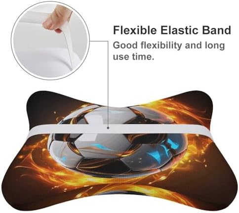 Cool Soccer Ball Car Neck Pillows 2 Pack Removable Ergonomic Cervical Support Pillow Fashion Cozy Bone Shaped Pillows Soft Car Headrest Pillow for Office Airplane Most Car - Image 3