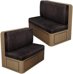 Leather Look RV Dinette Cushion Covers, Stretch Camper Cushion Slipcovers for Travel Trailer Couch RV Booth Seat, Replacement Camper Sofa Chair Protector (2 Backrest Cover & 2 Bench Cover,Chocolate) - Image 3