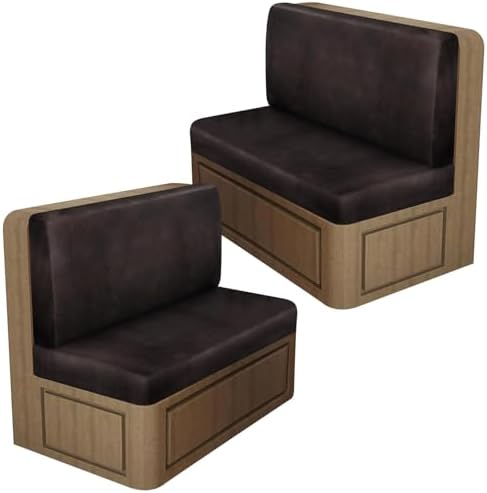 Leather Look RV Dinette Cushion Covers, Stretch Camper Cushion Slipcovers for Travel Trailer Couch RV Booth Seat, Replacement Camper Sofa Chair Protector (2 Backrest Cover & 2 Bench Cover,Chocolate) - Image 3