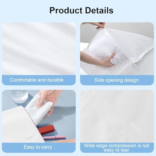 100PCS Disposable Pillow Cases, Bulk Pillow Covers Sleeves for Medical Hospital Spa Hotel Travel, Standard Size 33" x 21", White - Image 4