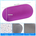 Geelin 2 Pcs Micro Bead Roll Pillow Bolster Neck Support,Purple.Grey - Image 2