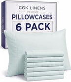 Queen Pillow Cases - 6 Pack Soft Pillowcase Covers - 20" x 30" (Ice Blue) by CGKUnlimited