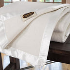 Creswick Woollen Mills 100% Australian Merino Wool Blanket – Soft Warm and Natural with Satin Binding, Breathable Luxury Bedding for All Seasons, (Natural, Throw) - Image 2