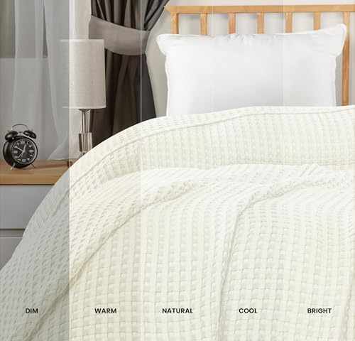 Utopia Bedding 100% Cotton Waffle Blanket Twin Size Ivory, 90x72 Inch - Image 6