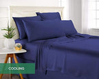 Pure Bamboo Queen Sheets, Genuine 100% Organic Viscose Derived from Bamboo Bed Sheet Set, Luxuriously Soft & Cooling, Double Stitching, 2 Year Quality Promise (Queen, Cobalt Blue) - Image 5