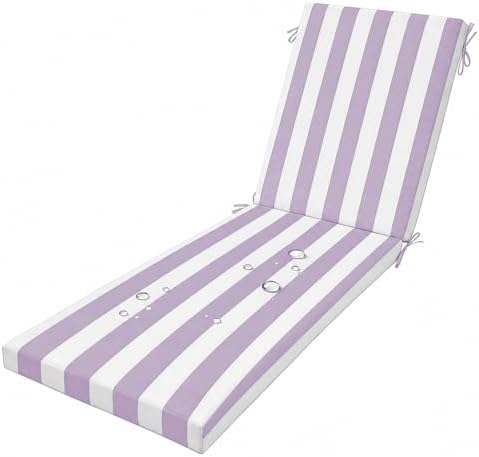 Waterproof Sun Lounger Cushion - Thick Foldable Pad with Ties & Removable Zip Cover - Perfect Replacement Mattress for Garden Recliners, Patio & Beach Chairs by Unknown