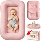 Infant Support Cushion & Baby Support Cushion for Newborn 0-24 Months, Breathable Cotton Pad, Supervised Use, Portable Infant Essentials for Travel and Home, Pink (Cover Included by Unknown