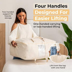 Soft Canvas Storage Bags with Zipper. Thick Breathable, 2pc King/Queen Comforter Organizer. Four Carrying Handles and Window. Large 25x19x9in Bag for Sheets Blankets Bedding Pillows, Clothes - Image 4