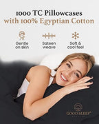 1000 TC Black King Pillowcases Set of 4 100% Egyptian Cotton Pillow Cases - Image 5
