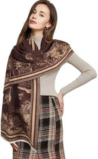 EXTREE Scarfs for Women Pashmina Silky Shawl Wrap for Evening Dressing Blanket Open Front Poncho Cape - Image 4