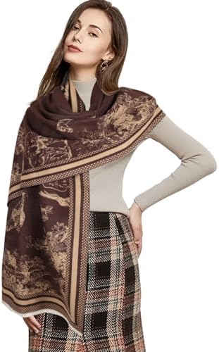 EXTREE Scarfs for Women Pashmina Silky Shawl Wrap for Evening Dressing Blanket Open Front Poncho Cape - Image 4