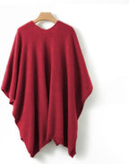 Women's Shawl Wrap Plus Size Cardigan 100% Merino Wool Poncho Cape Fall Winter Open Sweater Coat - Image 4