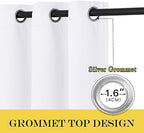 NICETOWN Sliding Door Curtain Extra Wide and Long, Thermal Insulated Large Curtain for Windows Energy Saving Patio Door Panel for Villa/Hall, White, 100 inch Wide x 120 inch Long, 1 Panel - Image 2