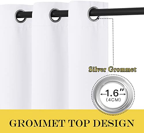NICETOWN Sliding Door Curtain Extra Wide and Long, Thermal Insulated Large Curtain for Windows Energy Saving Patio Door Panel for Villa/Hall, White, 100 inch Wide x 120 inch Long, 1 Panel - Image 2