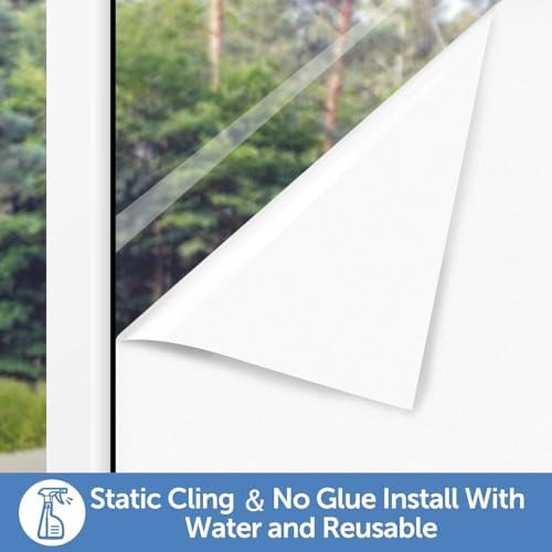 HIDBEA Frosted Window Privacy Film, Frosted White, 35.4 x 78.7 Inch - Image 4