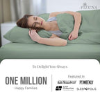 Pizuna 100% Cotton Twin Sheet Set 600 Thread Count Sea Foam - Image 3