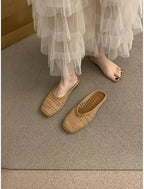 Elegant Bohemian Crochet Mules for Women, Breathable Hollow-Out Woven Knit Flats, Pointed Toe Summer Beach Sandals, Lightweight Slip-on Loafers for Travel & Daily Wear - Image 4