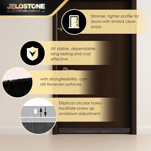 2 Pack – 36'' Premium Aluminum Door Sweep with Nylon Brush, Seals Gaps Up to 5/8", Dark Bronze Anodized Aluminum Door Sweep, UL Fire-Certified, and Built for Long-Term Performance, JS-NB161 - Image 4