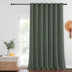 NICETOWN Room Darkening Curtain for Sliding Glass Door, Grommet Energy Saving Sound Reducing Room Divider Drape Thermal Insulated for Living Room/Garage, Dark Mallard, W100 x L120, 1 Piece by NICETOWN