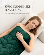 Cottonblue Small Weighted Lap Blanket 7lbs for Adults Teens 24"x29", Green - Image 2