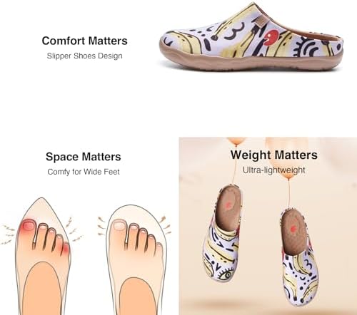 UIN Slipper Woman Travel Art Painted Shoes Wide Toe Casual Home Slip On Mules Malaga - Image 5