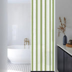 Window Privacy Film Frosted, Sage Green Striped Reusable Static Cling Window Tints, Farmhouse Vertical Stripes Geometric Heat Control Windows Films for Offices, Balcony, 29.5 x 118 Inches - Image 3