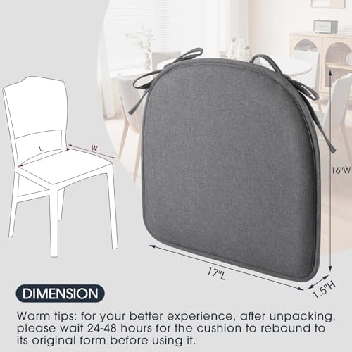 TushGuard Chair Cushions, 4 Pack Memory Foam Chair Pads, Grey - Image 5