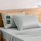 TOSMO Luxury Pillow Case Set of 2 - Cooling Viscose Derived from Bamboo, Oeko-TEX, Breathabl Silky Soft Pillow Cases with Envelope Closure (Queen, Silver) by Tosmo