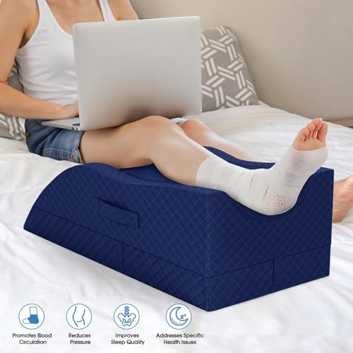 TranquilRelax Leg Elevation Pillows for After Surgery, Full Blue - Image 5
