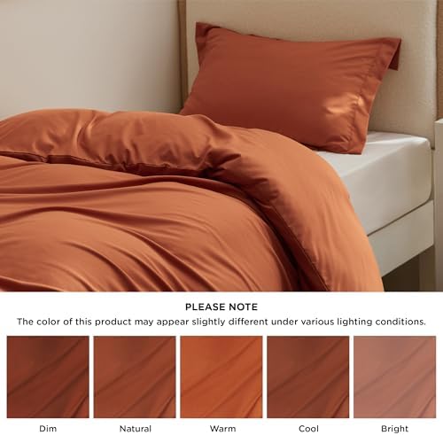 Bedsure Twin/Twin XL Duvet Cover, Double Brushed Bedding Set, Terracotta - Image 5