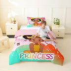 Erosebridal Rainbow Black Girls Comforter Set Toddler Size African American Bedding Set Black Princess Girl Makeup Quilt Comforter Afro Little Girl Bed Set for Kids Melanin Bedroom Decor - Image 5