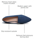 SAILING LU Women's Pointy Toe Ballets Flats PU Leather - Image 3