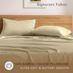 TOSMO Luxury Pillow Case Set of 2 - Cooling Viscose Derived from Bamboo, Oeko-TEX, Breathabl Silky Soft Pillow Cases with Envelope Closure (King / 20x36, Dune) - Image 2