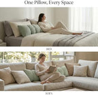 Pat. Pend. Body Pillow for Side Sleepers, 39 Inch, Celadon Green - Image 3