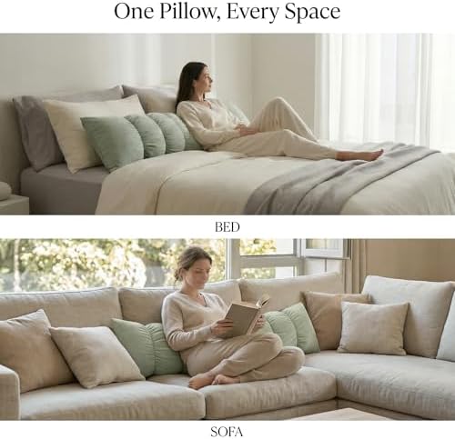 Pat. Pend. Body Pillow for Side Sleepers, 39 Inch, Celadon Green - Image 3
