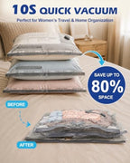 Fantictas Vacuum Storage Bags for Clothes, 18 Pack with Electric Pump - Image 2